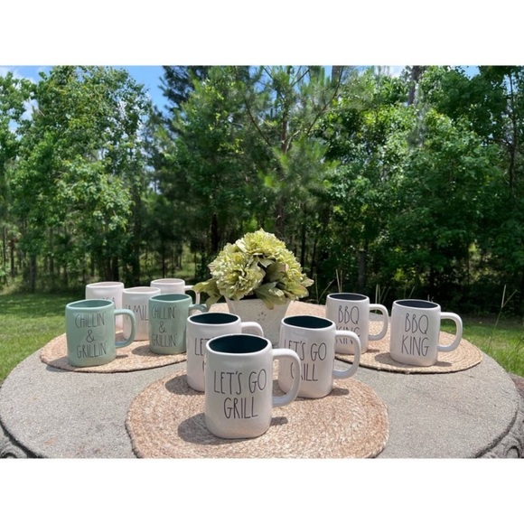 Rae Dunn LET'S GO GRILL Ceramic Coffee Mug/Cup Cream Colored with Black Writing - Picture 7 of 8